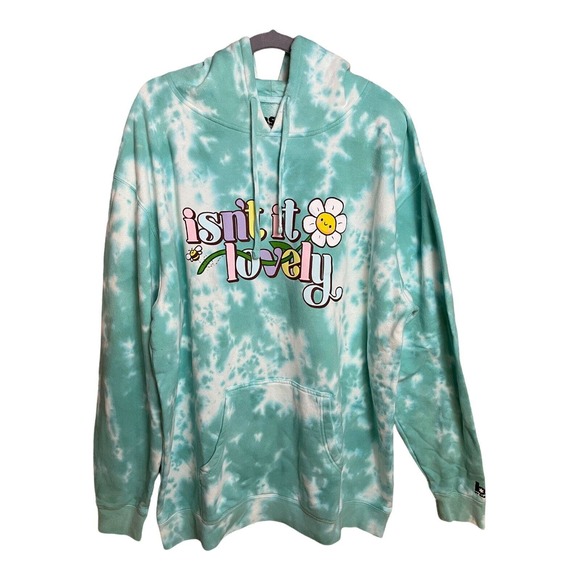 By Samii Ryan "isn't it lovely"‎ Turquoise Blue and White Tie Dye Sweatshirt XXL - Picture 1 of 11